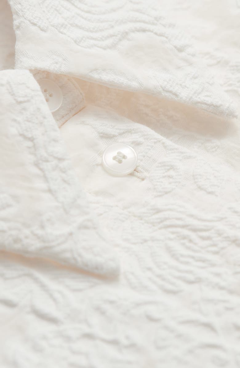 & Other Stories Cotton Blend Jacquard Button-Up Shirt, Alternate, color, White Light