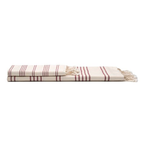 Heritage Stripe Turkish Cotton Bath and Hand Towel - Set