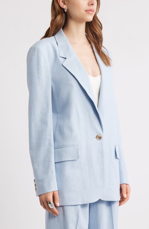 OPEN EDIT OPEN EDIT EVERYDAY ONE-BUTTON LINEN BLEND BLAZER