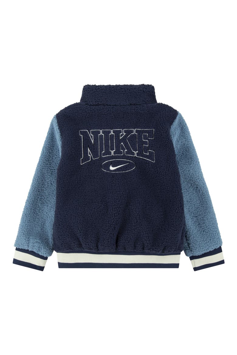 Kids' Faux Shearling Bomber Jacket, Alternate, color, MIDNIGHT NAVY