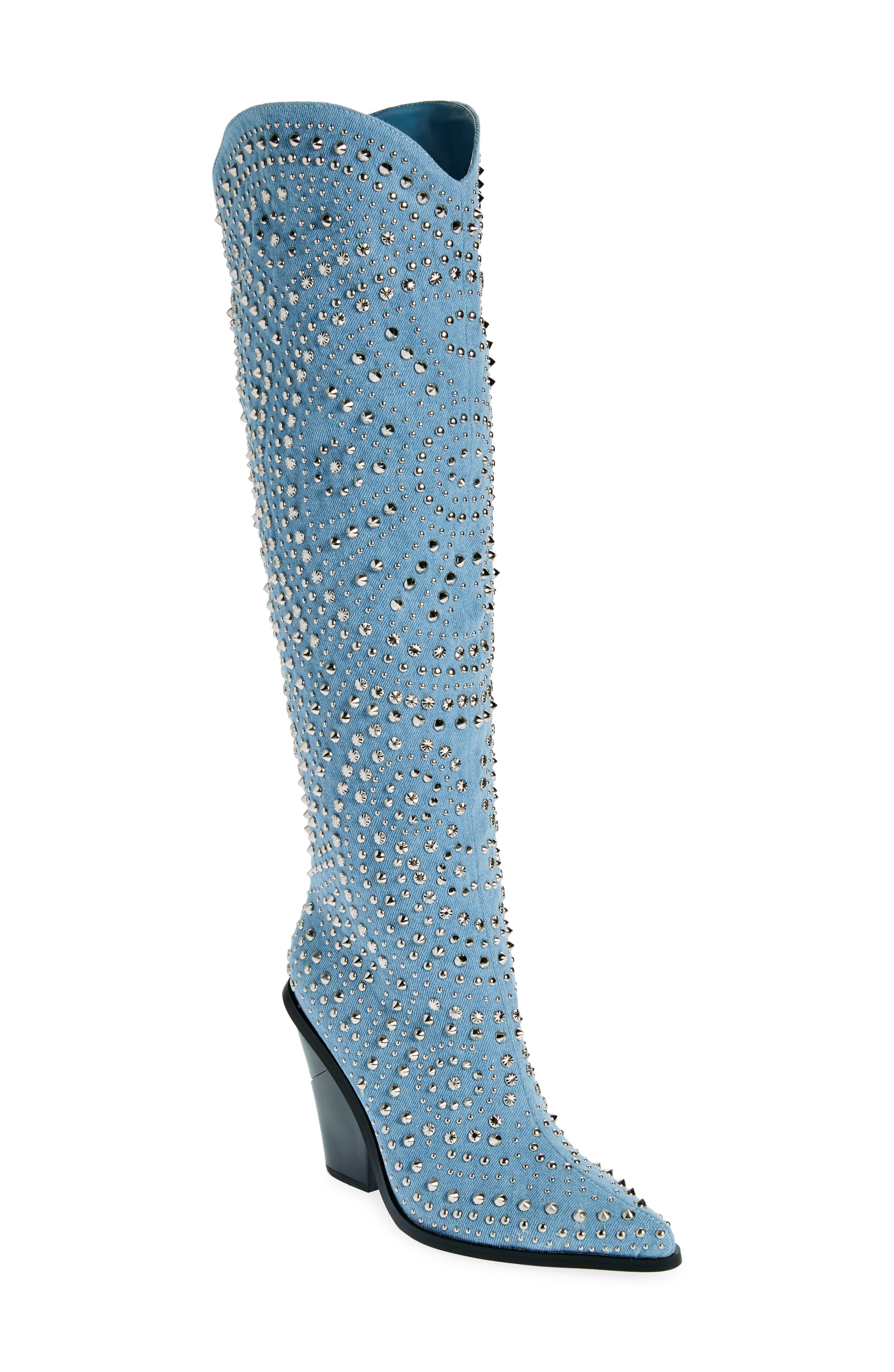 Texas Denim Western Boot, Main, color, BLUE