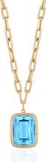 GOSHWARA Manhattan Cushion-Cut Blue Topaz Pendant Necklace