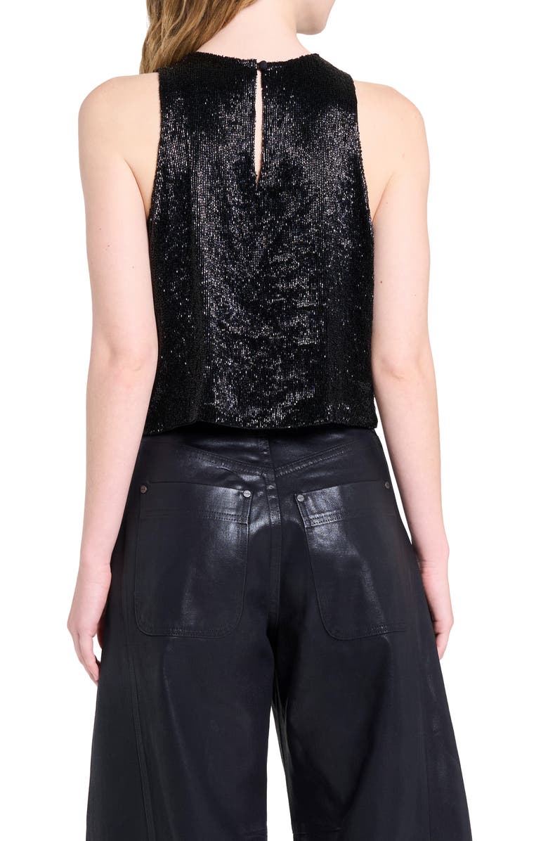 TWP Bugle Bead Crop Tank, Alternate, color, Black