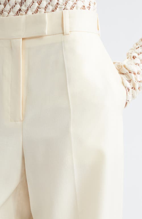 Shop Rohe Róhe Virgin Wool Wide Leg Pants In Off-white