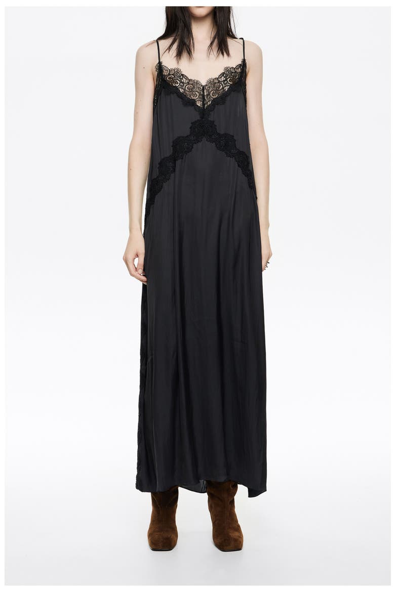 Fluid Lace Dress, Main, color, DARK NAVY