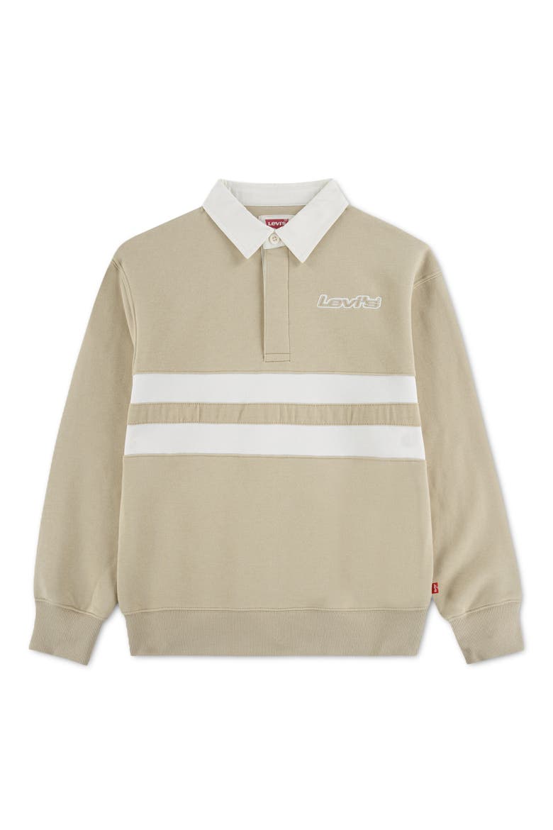 Kids' Striped Rugby Sweatshirt, Main, color, FIELDS OF RYE