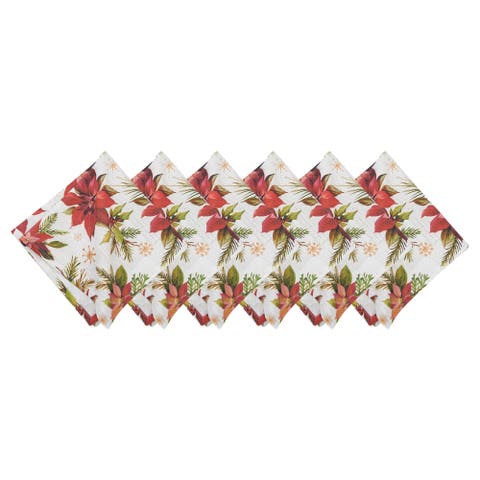 Poinsettia Christmas Napkins Set of 6