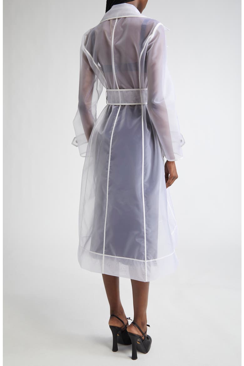 Technical Organza Trench Coat, Alternate, color, W0800 BIANCO OTTICO