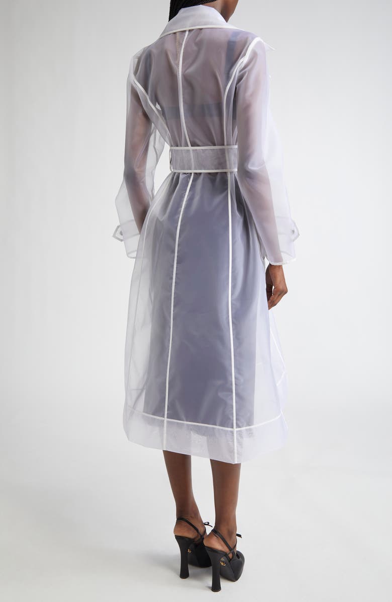 Dolce&Gabbana Technical Organza Trench Coat, Alternate, color, W0800 Bianco Ottico