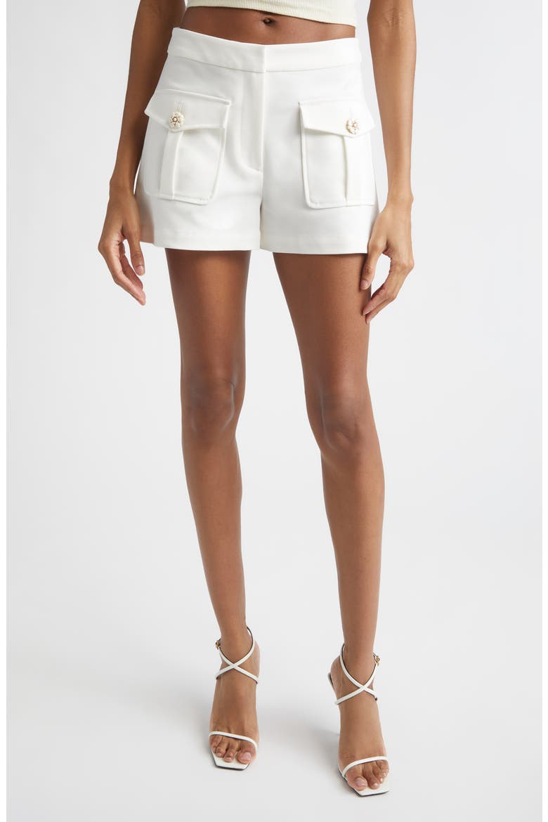 Ava Cotton Blend Shorts, Main, color, IVORY