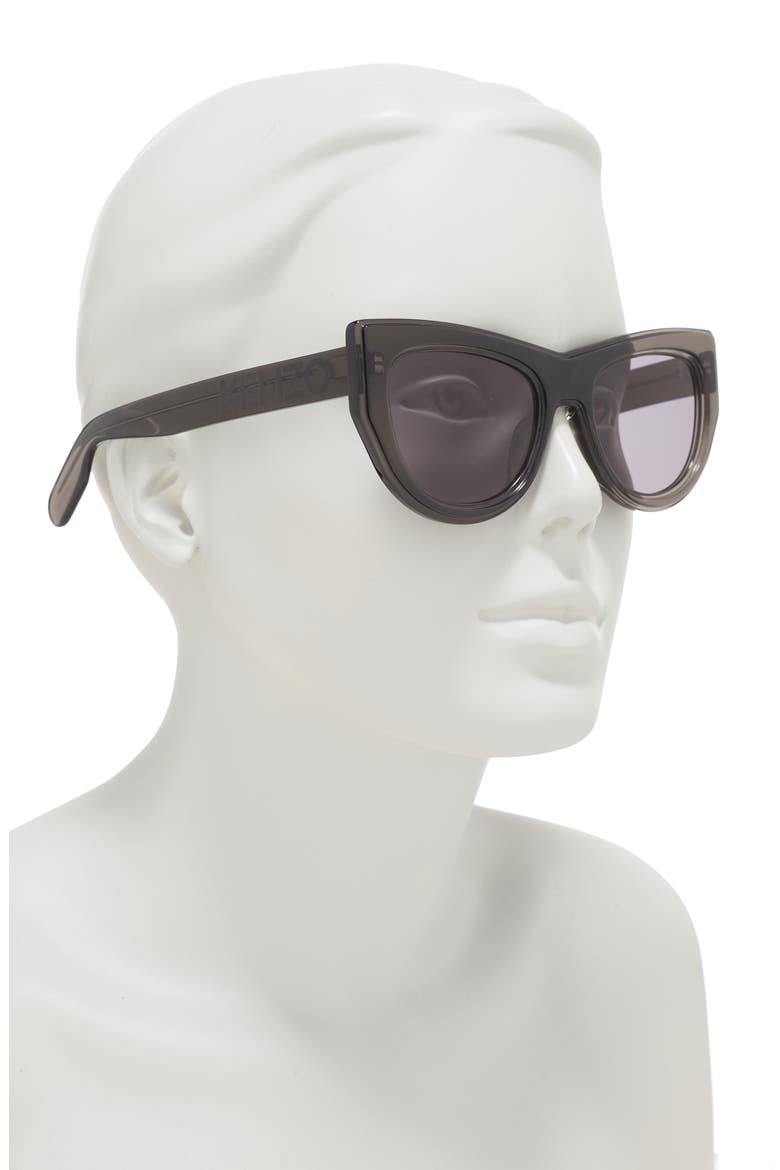 53mm Cat Eye Sunglasses, Alternate, color, BLACKOTHER SMOKE
