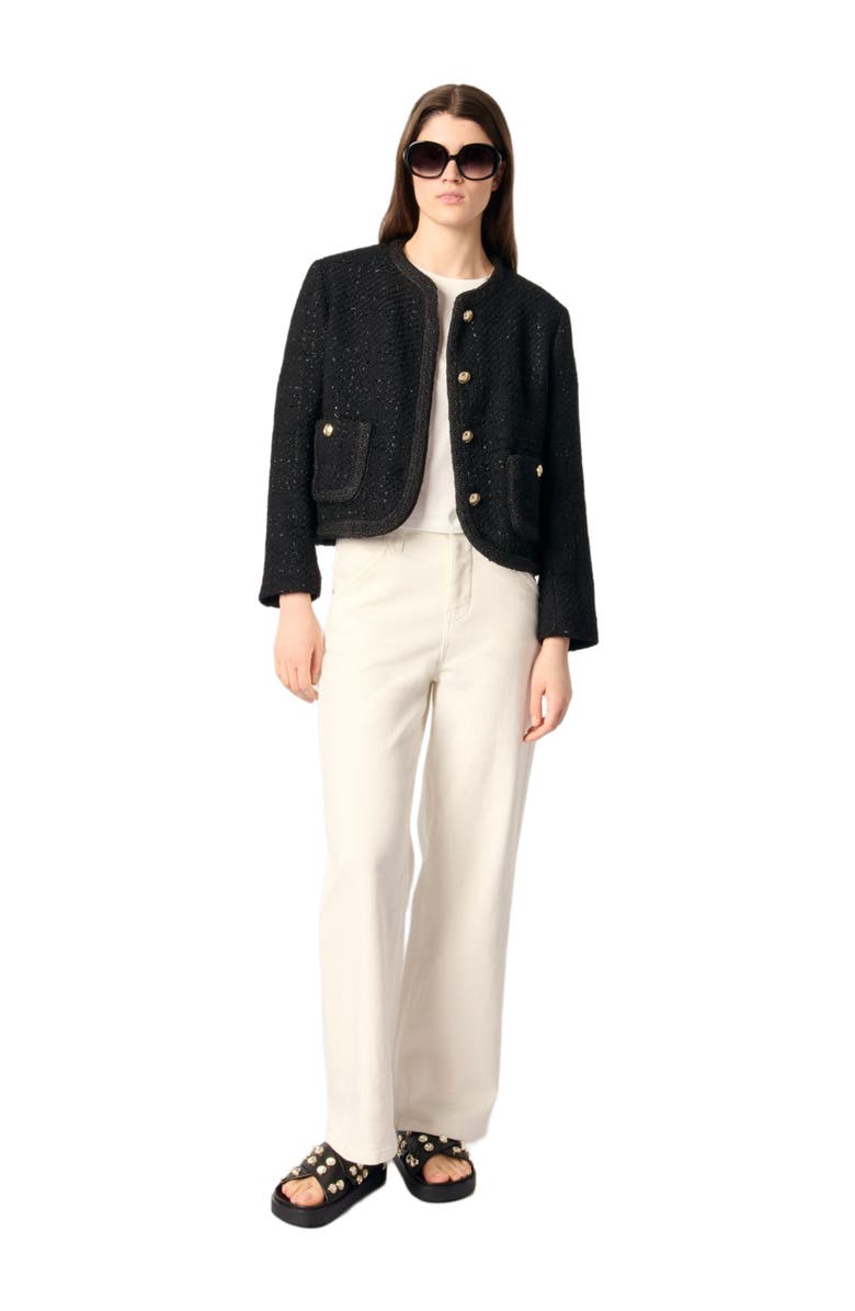 maje Short tweed jacket, Main, color,