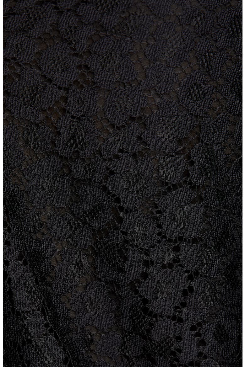 flora leopard lace puff long sleeve blouse, Alternate, color, BLACK