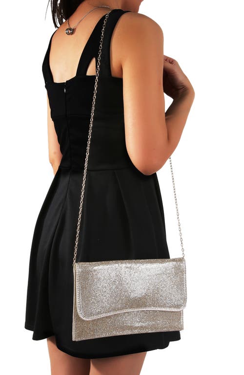 Berness Rhinestone Envelope Clutch In Gold