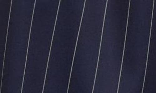 Comme Des Garçons Pinstripe Wool & Silk Blend Wide Leg Pants In Blue