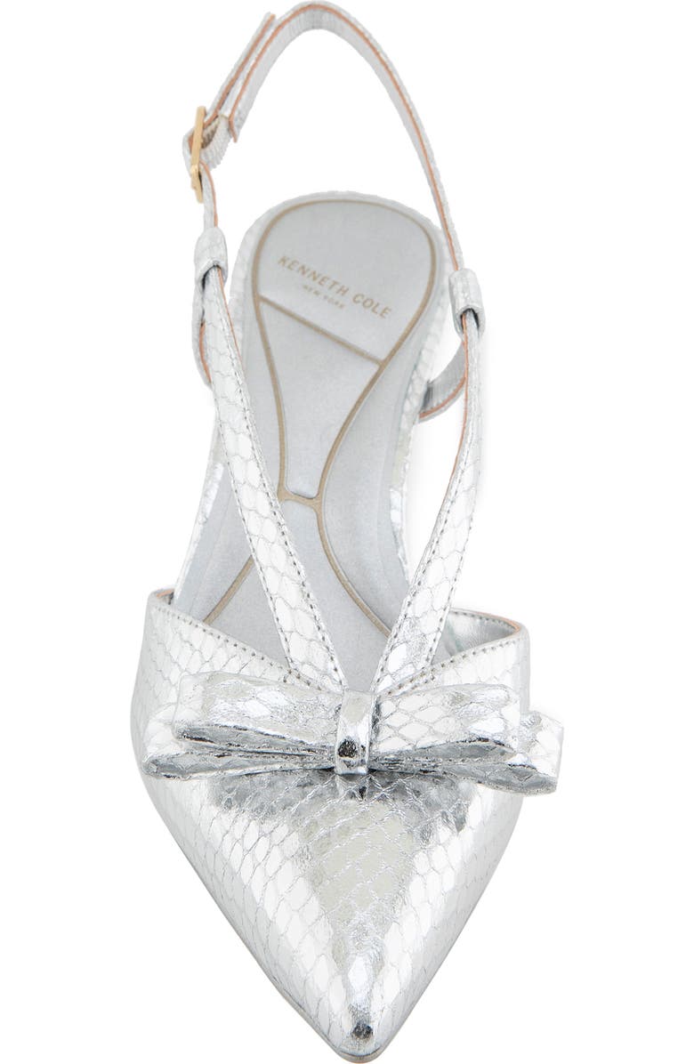 Kenneth Cole Umayra Slingback Pointed Toe Pump, Alternate, color, Silver Snake