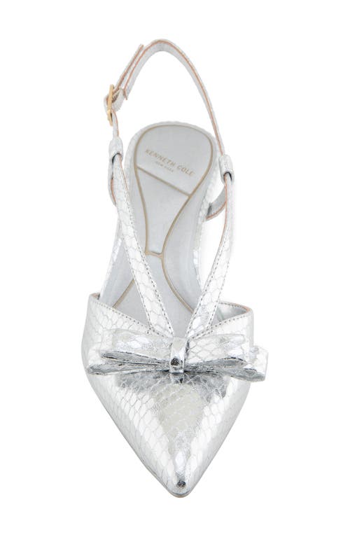 Kenneth Cole Umayra Slingback Pointed Toe Pump In Silver Snake