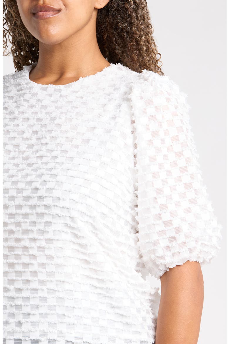 Textured Puff Sleeve Top, Alternate, color, WHITE