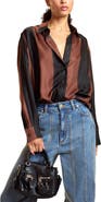 Cynthia Rowley Silk Stripes Button-Up Shirt
