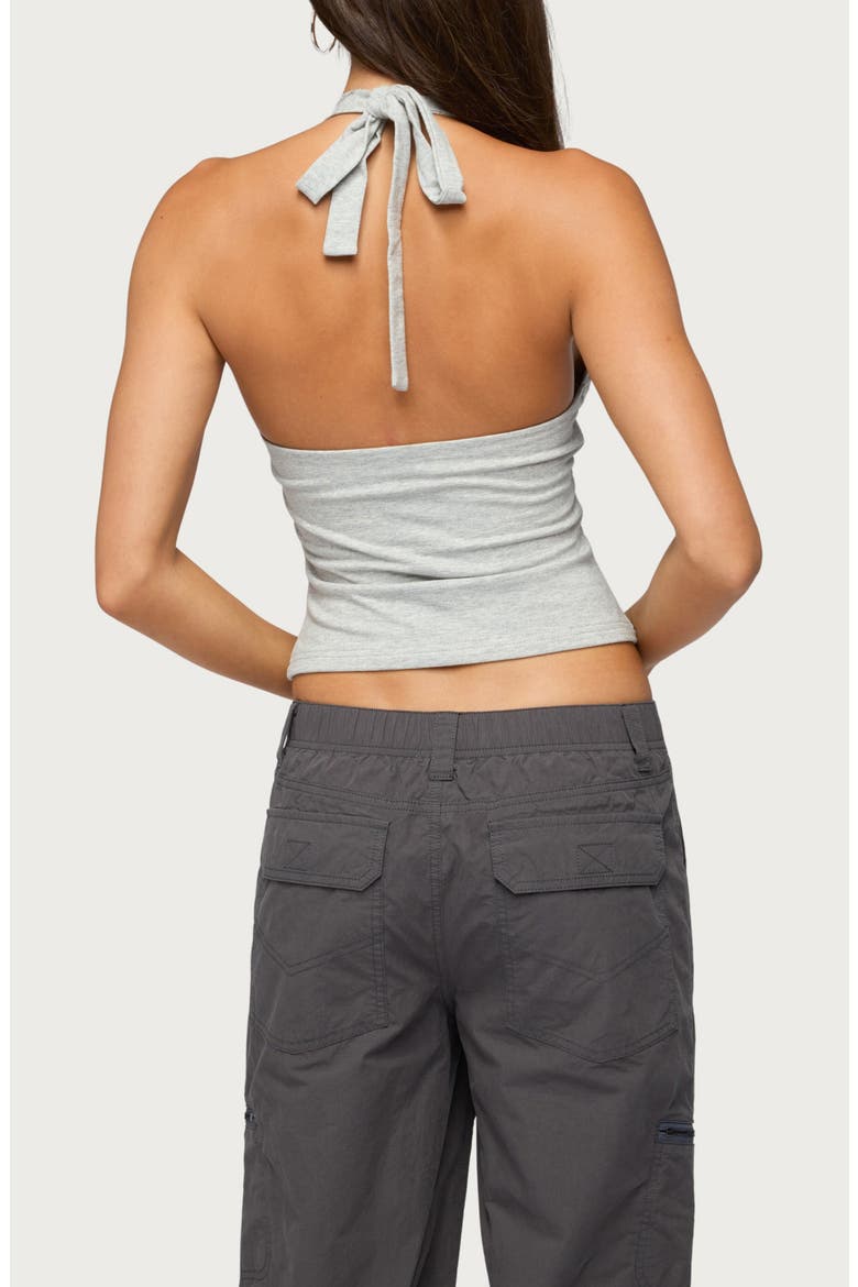 Bennet V-Neck Halter Top, Alternate, color, GRAY-MELANGE