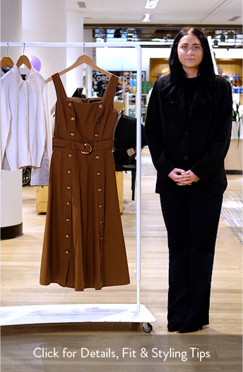 Belted Fit & Flare Cotton Midi Dress, sales video thumbnail