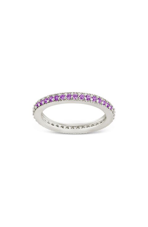 Cubic Zirconia Pavé Thin Band Ring