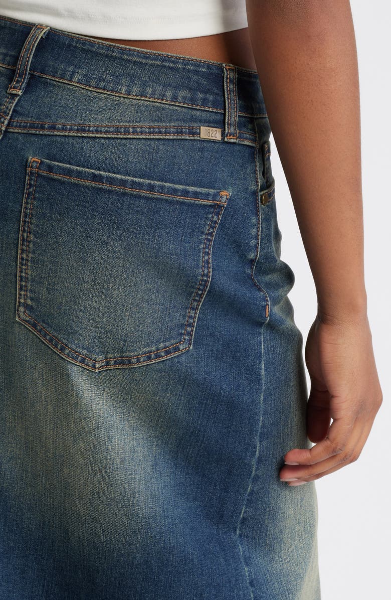1822 Denim Front Slit Denim Maxi Skirt, Alternate, color, 