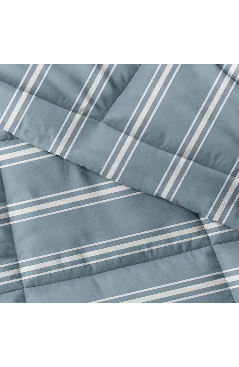 HOMESPUN Premium Ultra Soft Soft Stripe Reversible Down-Alternative Comforter, Main, color, Light Blue