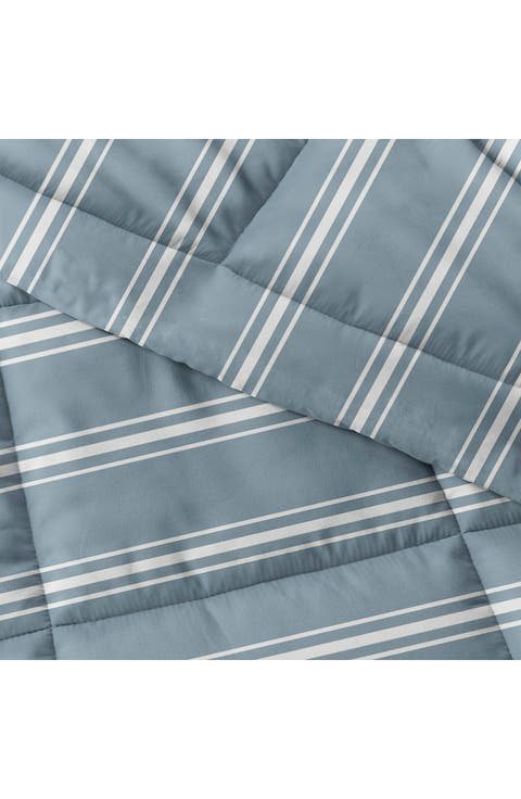 Premium Ultra Soft Soft Stripe Reversible Down-Alternative Comforter