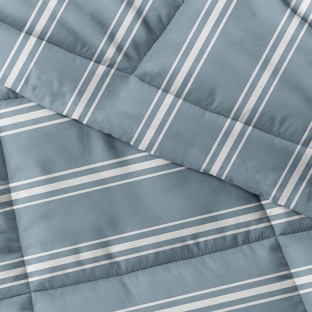 Homespun Premium Ultra Soft Soft Stripe Reversible Down-alternative Comforter In Multi
