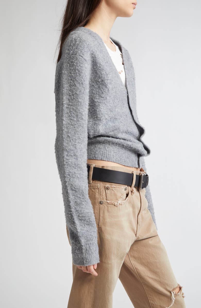 R13 Split Hem Wool & Cashmere Cardigan, Alternate, color, Light Heather Grey