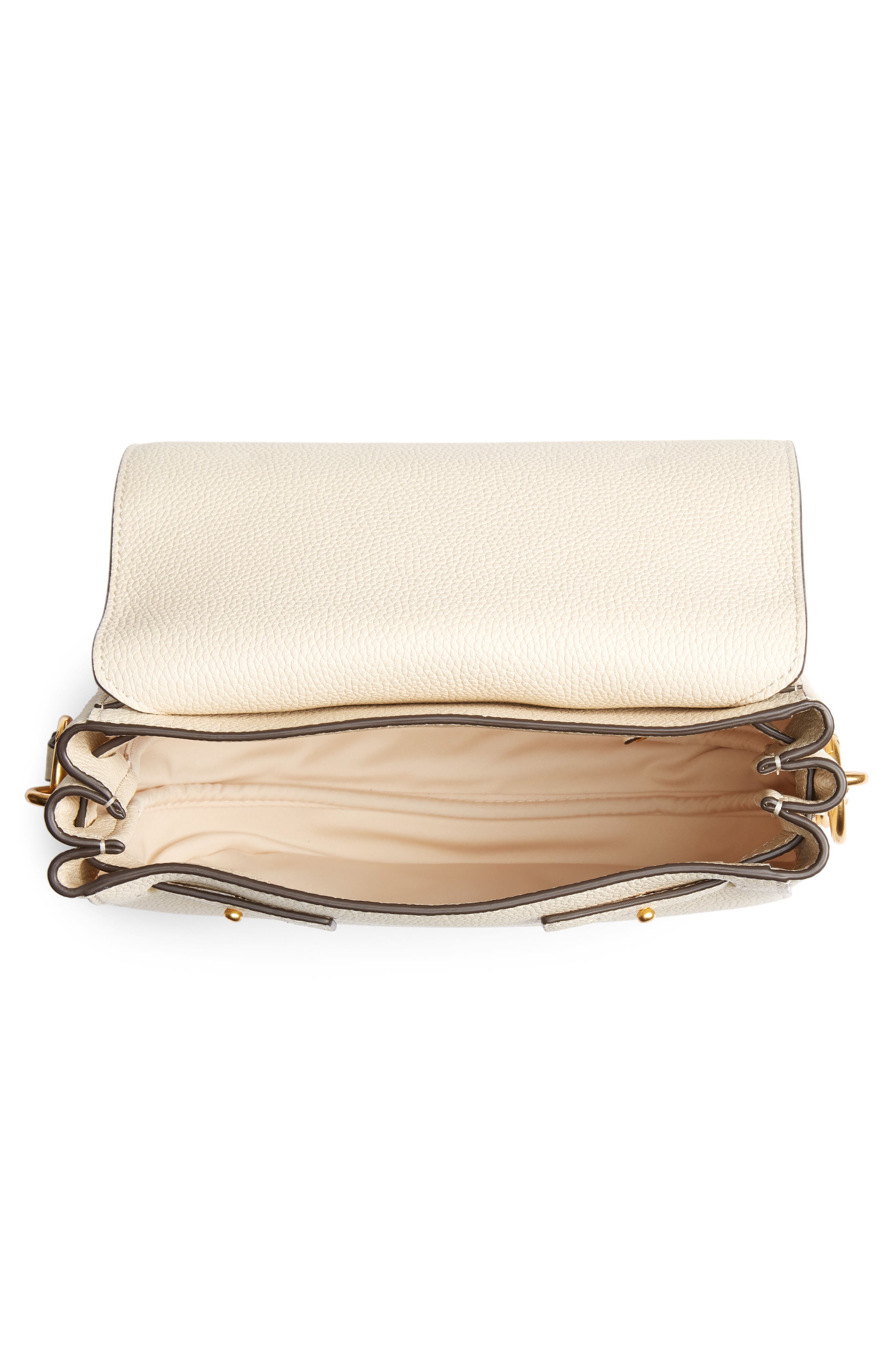Everly Leather Flap Saddle Bag, Alternate, color, NEW CREAM