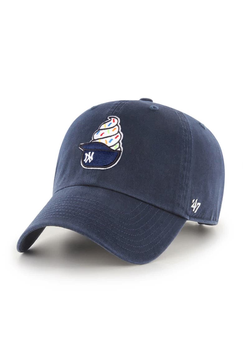 Men's '47  Navy New York Yankees Ice Cream Helmet Clean Up Adjustable Hat, Main, color, Navy