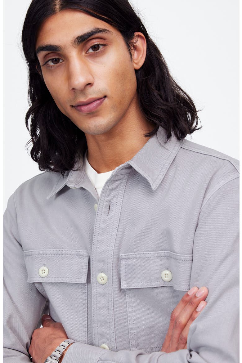 Garment Dyed Straight Hem Work Shirt, Alternate, color, FADED LAVENDER