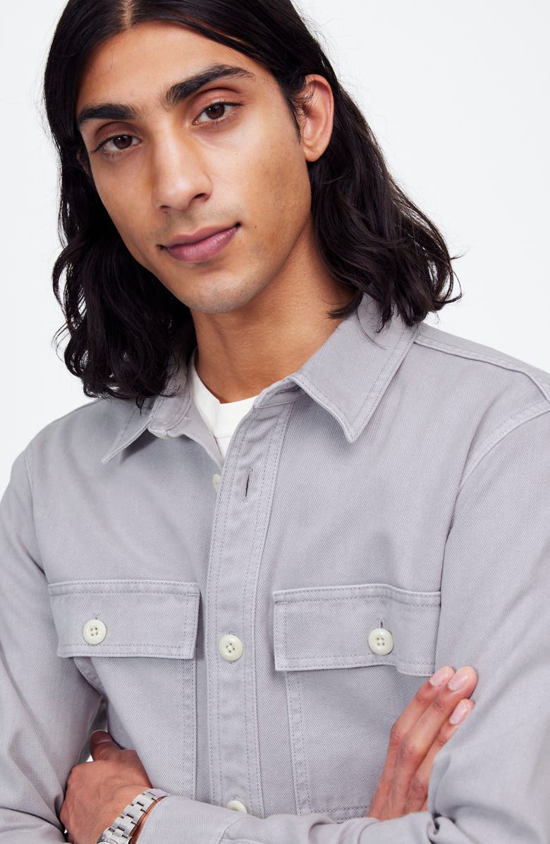 Madewell Garment Dyed Straight Hem Work Shirt, Alternate, color, Faded Lavender