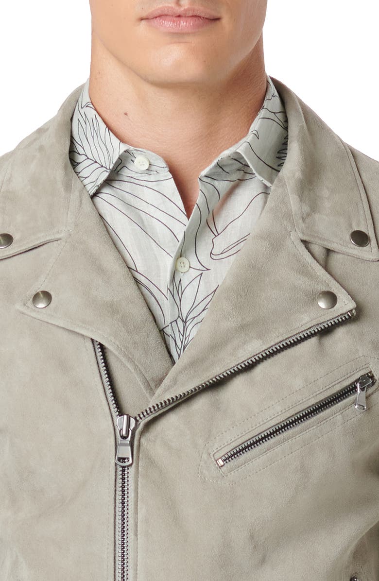 Bugatchi Biker Jacket, Alternate, color, Willow