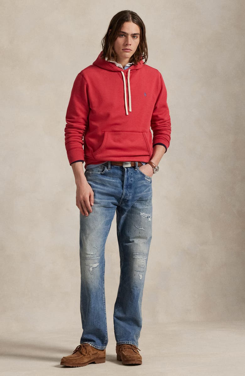 Polo Ralph Lauren Cotton Blend Fleece Hoodie, Alternate, color, Sunrise Red