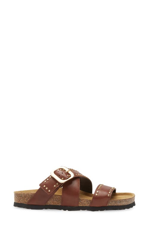 Naot Carolina Slide Sandal In Chestnut Leather