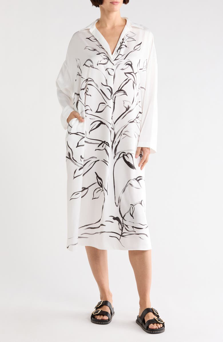 Longchamp Long Sleeve Midi Dress, Main, color,