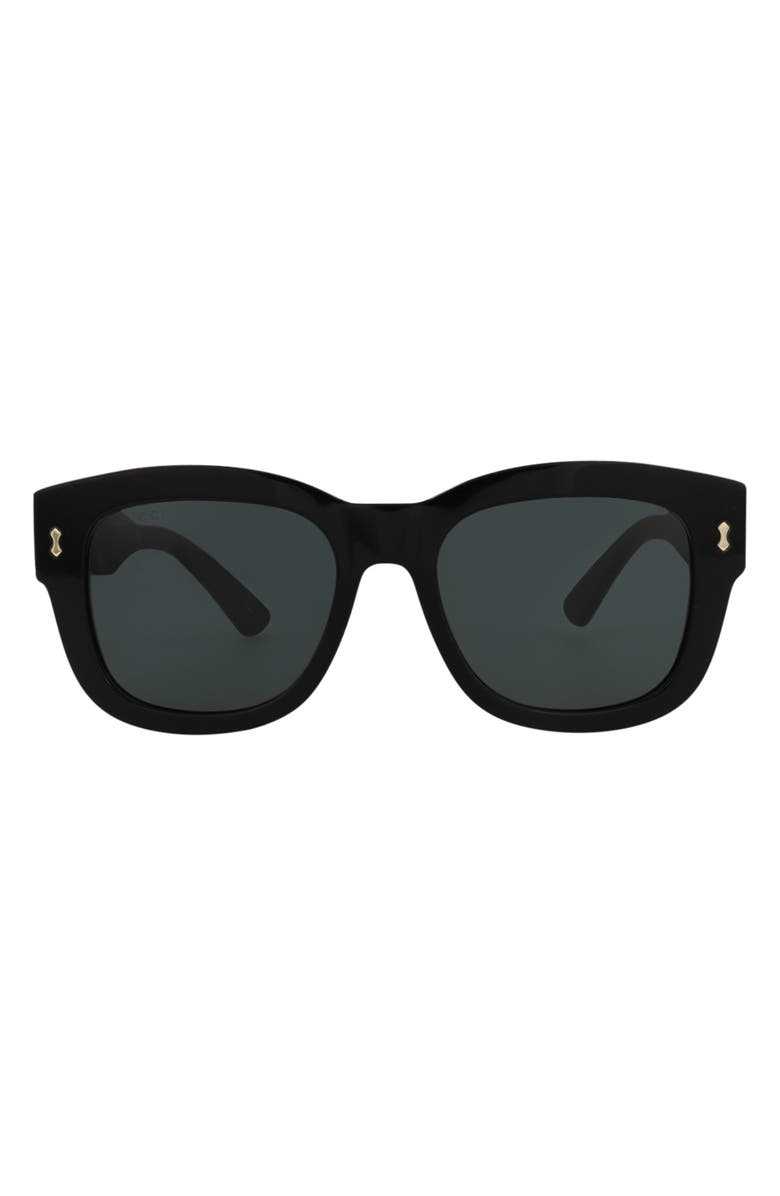 Gucci Novelty 53mm Square Sunglasses, Main, color, Black Black Smoke