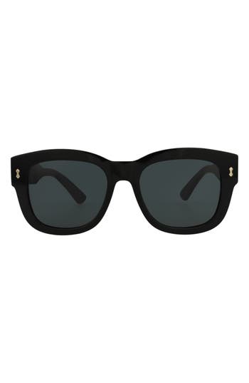Gucci Novelty 53mm Square Sunglasses In Black Black Smoke