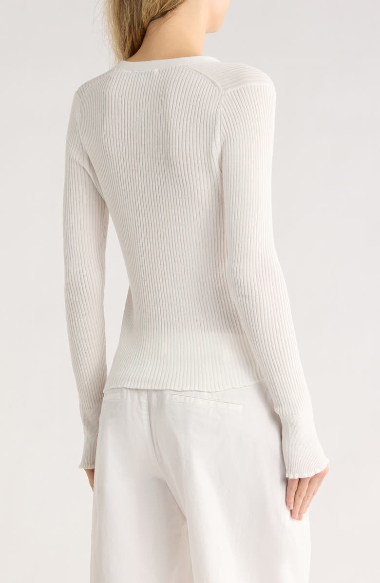 Vince Ribbed Button Front Cardigan, Alternate, color, Off White