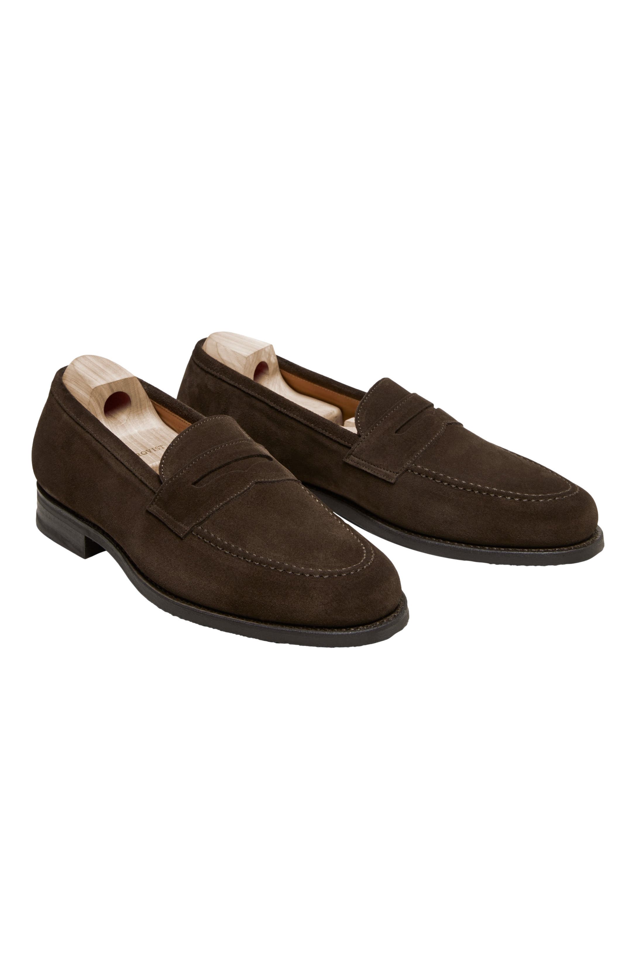 Stenhammar II Penny Loafers, Alternate, color, Dark Brown Suede