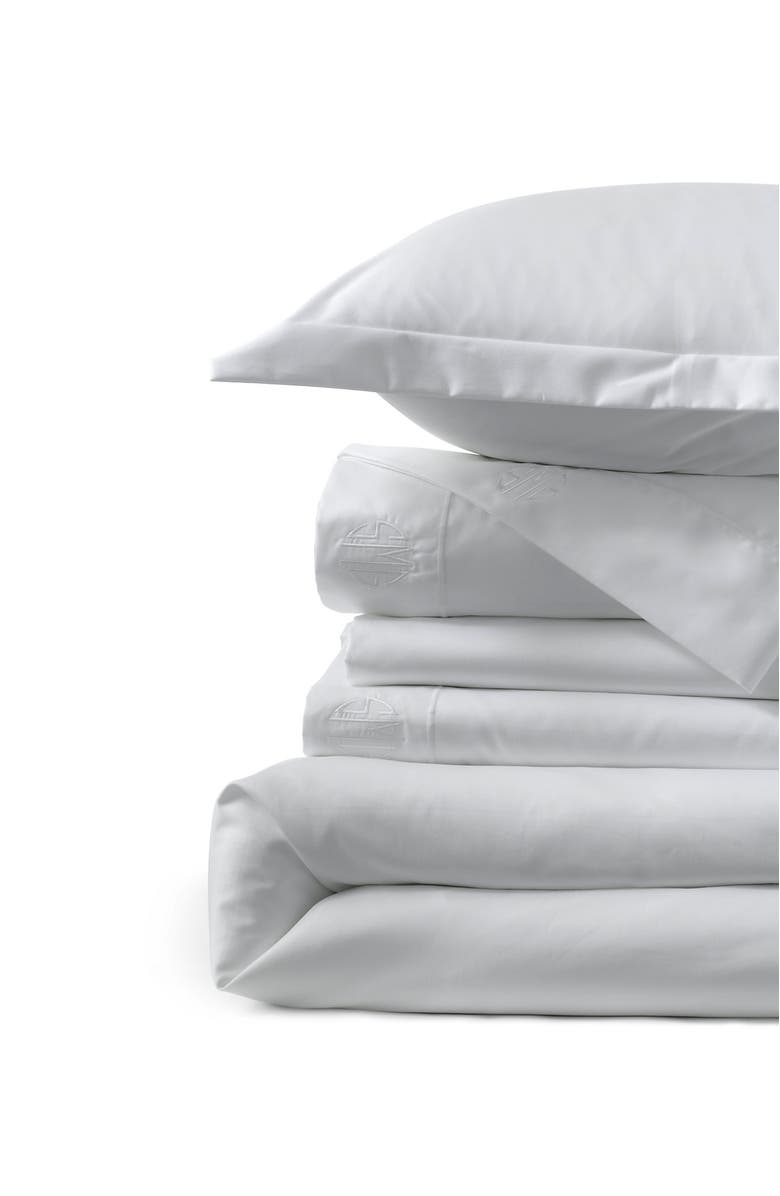 Lands' End 400 Thread Count Premium Supima Cotton No Iron Sateen Duvet Bed Cover, Main, color, White