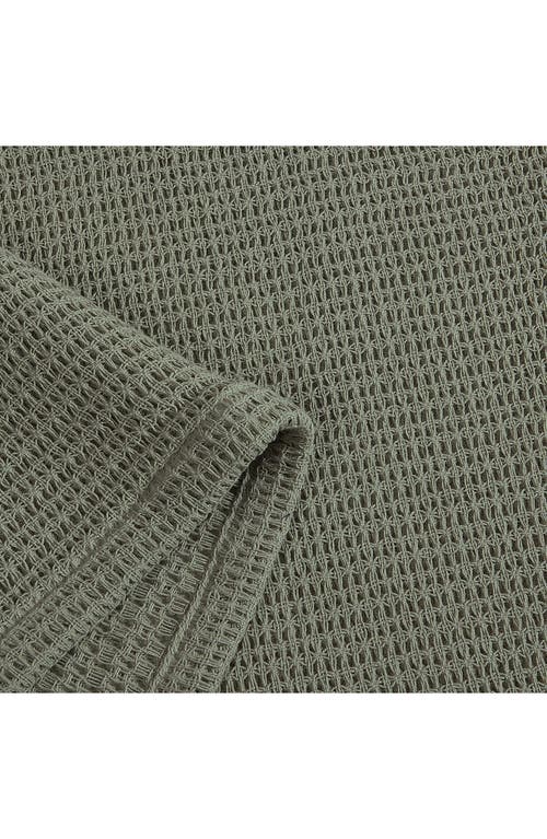 Calvin Klein Home Honeycomb Cotton Blanket In Medium Green