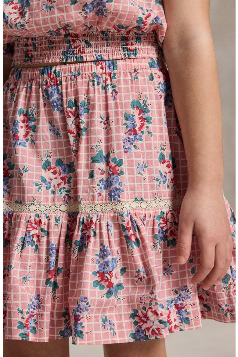 Kids' Lace Trim Flutter Sleeve Top & Skirt Set, Alternate, color, ELLIS FLORAL