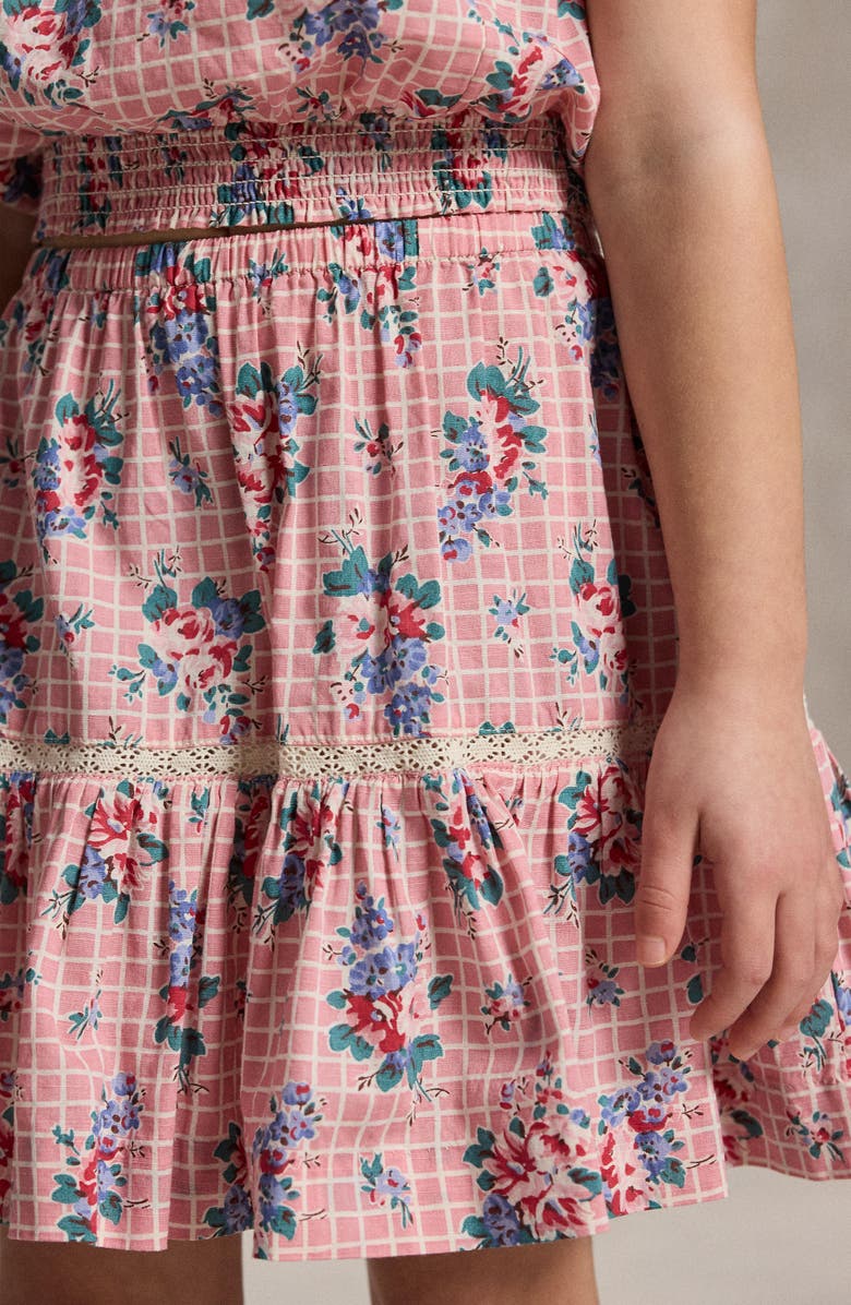 Polo Ralph Lauren Kids' Lace Trim Flutter Sleeve Top & Skirt Set, Alternate, color, Ellis Floral