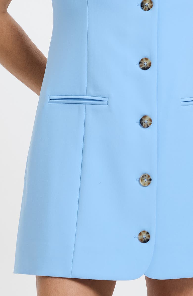 French Connection Azra Square Neck Twill Minidress, Alternate, color, Blue Hydrangea