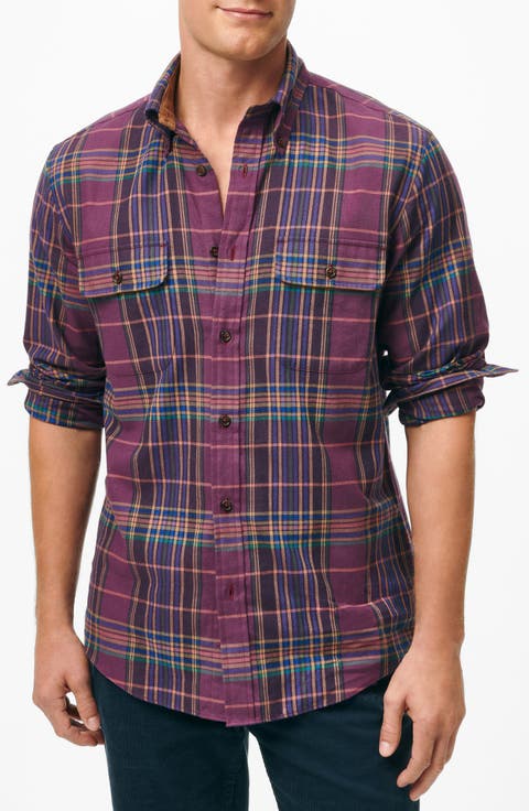 Plaid Cotton & Cashmere Flannel Button-Up Shirt
