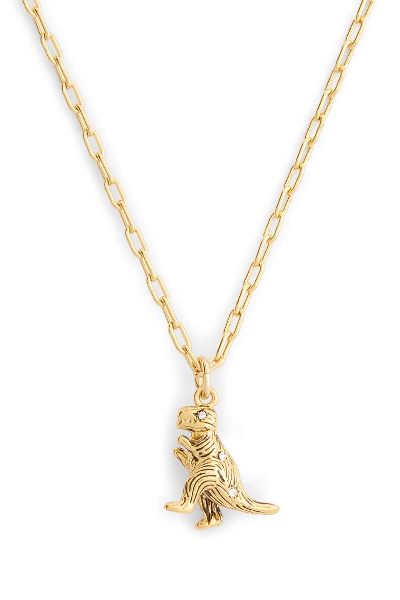 Brushed Rexy Short Pendant Necklace, Alternate, color, SHINY GOLD